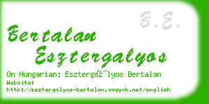 bertalan esztergalyos business card